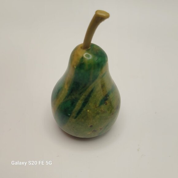 Vintage Small Marble Alabaster Decorative Fruit - Apple and Pear - Picture 2 of 16